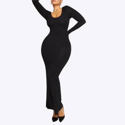 Sabina - Ultra Flattering  Shapewear Jurk met Lange Mouwen