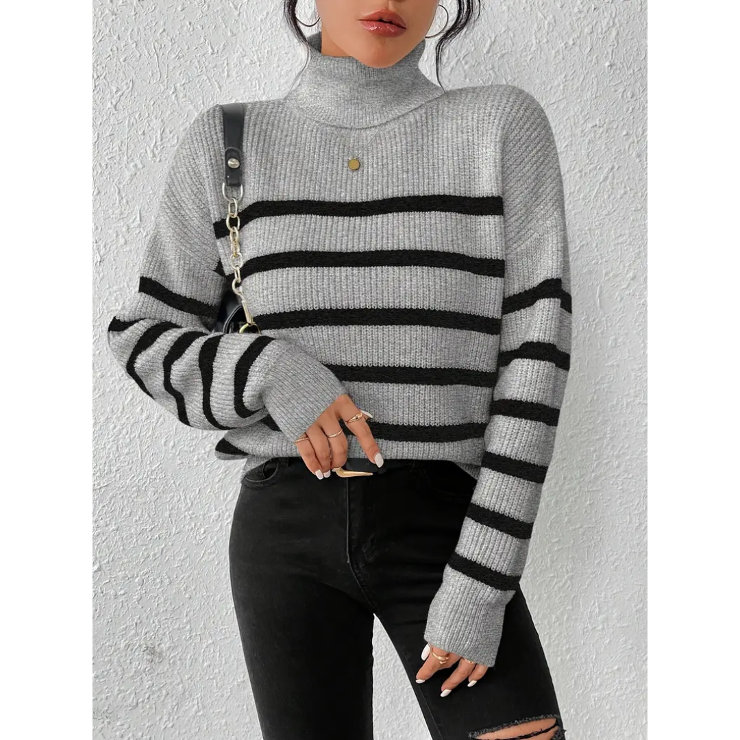 Lucy - Striped turtleneck with long sleeves