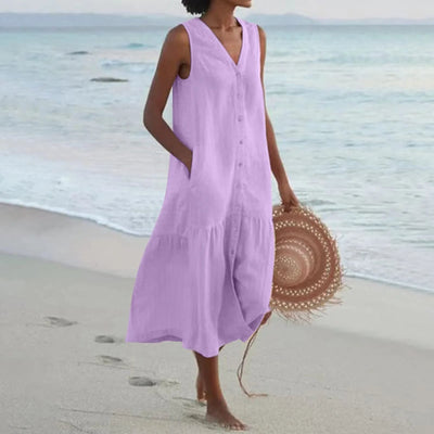 Elegante Zomerjurk met V-hals voor Dames
