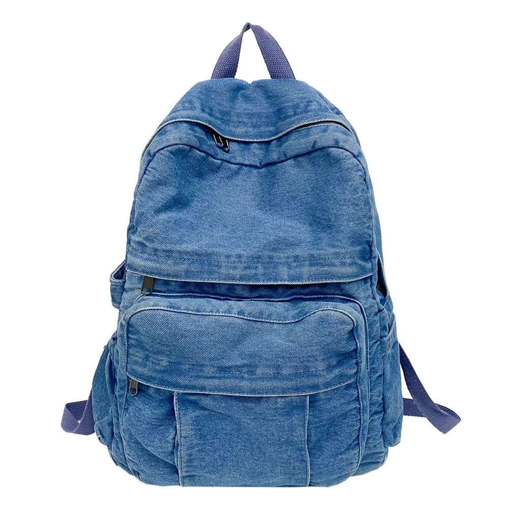 RetroDenim - Vintage Spijkerstof Rugzak met Grote Capaciteit
