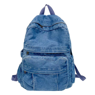 RetroDenim - Vintage Spijkerstof Rugzak met Grote Capaciteit