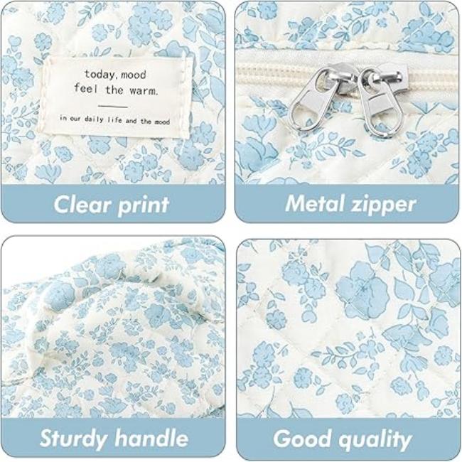 BlossomTidy - Grote Bloemvormige Gewatteerde Make-uptas voor Dames