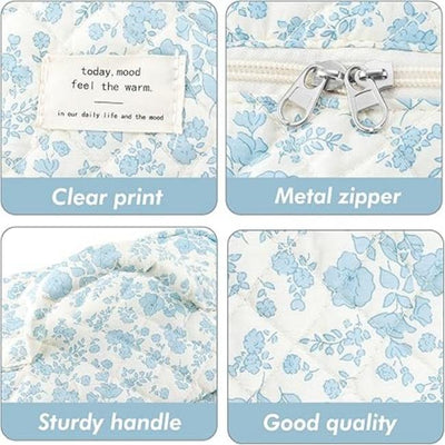 BlossomTidy - Grote Bloemvormige Gewatteerde Make-uptas voor Dames
