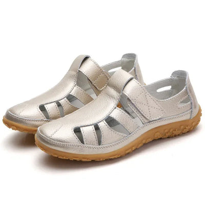 Vrouwen casual lederen zomersandalen