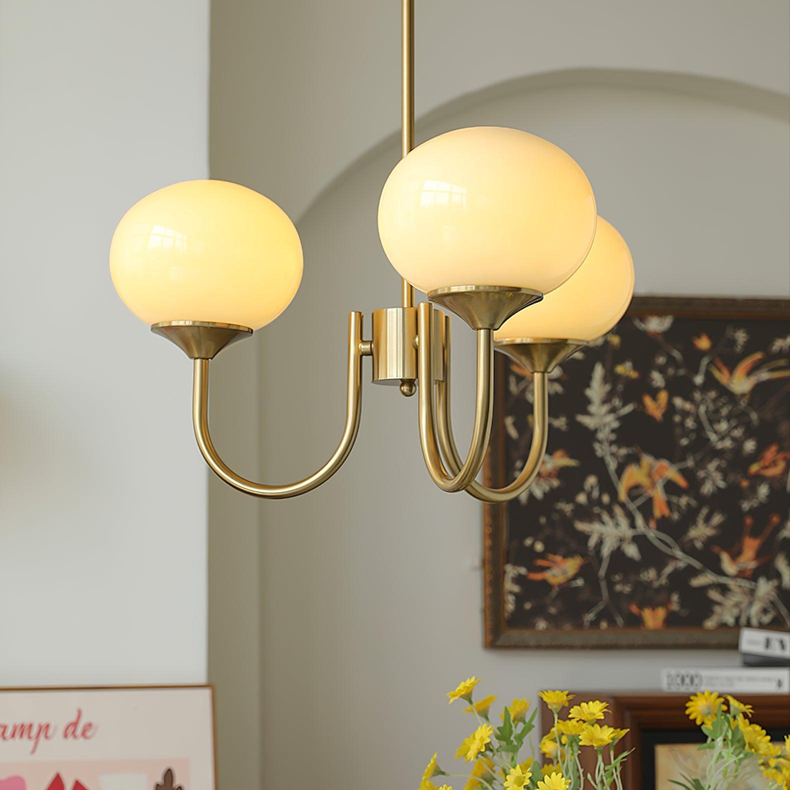 Piora - Pink Glass Bubble Chandelier