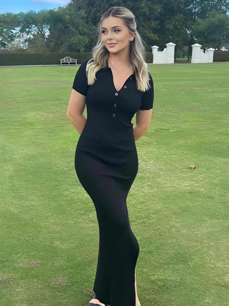 Cecilia | Elegante Midi Jurk met Split