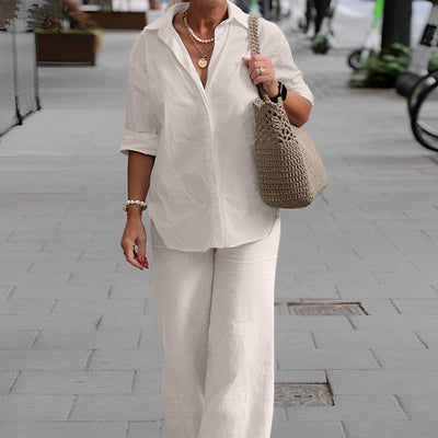 FELICIA - shirt and trousers in cotton and linen