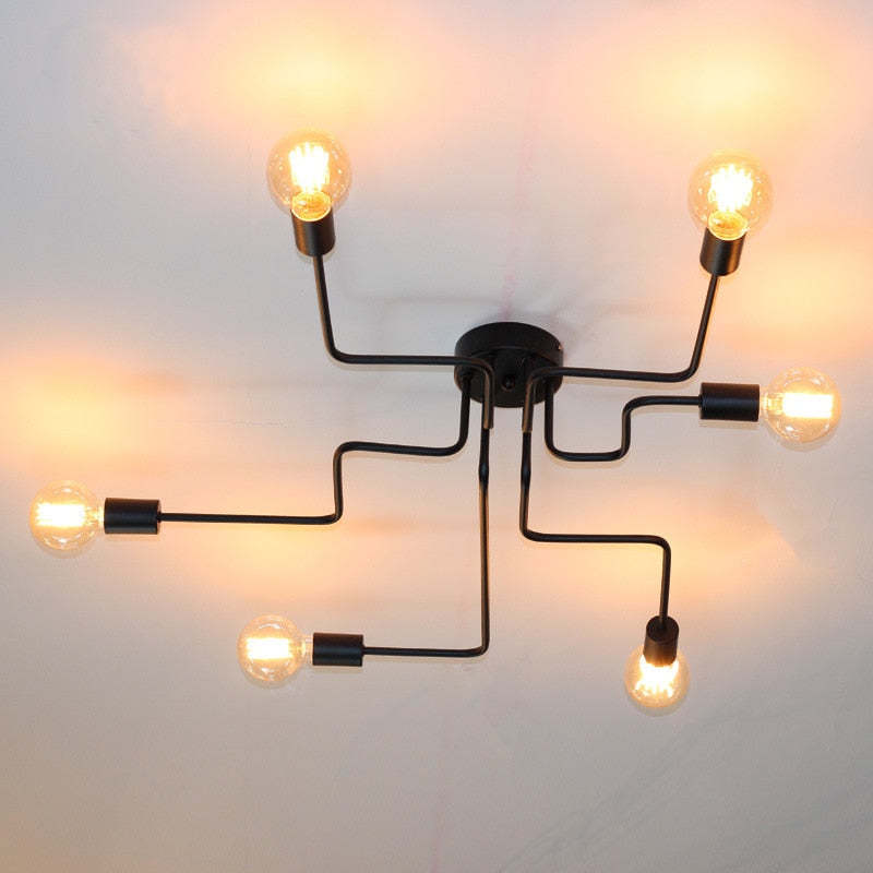 Orvessan - Vintage Industrial Metal Ceiling Lamp 4 6 8 Bulb