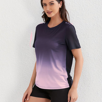 Lotte | Women's ombre short-sleeved sports T-shirt