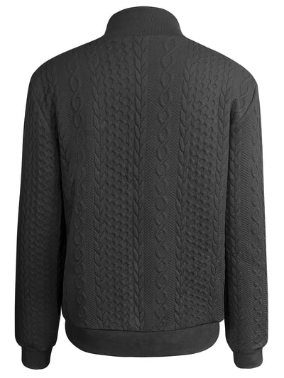 Feline | Casual bomberjack met textuur en ritssluiting