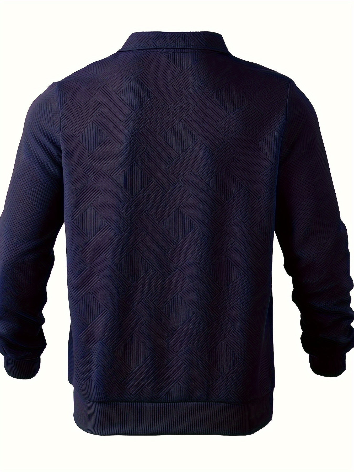 Daan | Geometrisch patroon pullover met rits en revers kraag