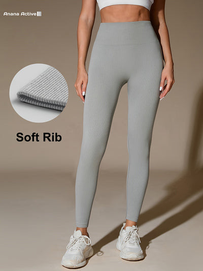 Feline | Naadloze hoge taille sportlegging met geribbelde buikcontrole