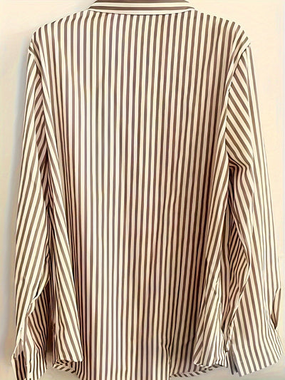 Lara | Striped blouse with button closure and long sleeves