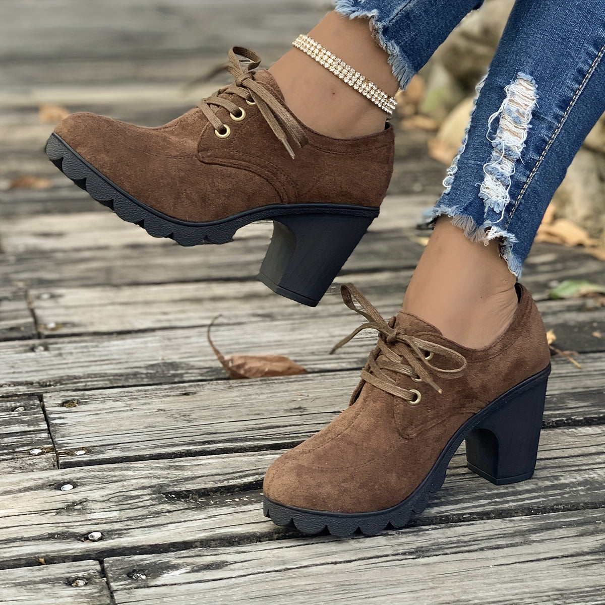 Mara | Effen dames platformschoenen met veters