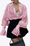 Ysabel - Tijdloze Satijnen Elegantie Dames Langemouw Shirt