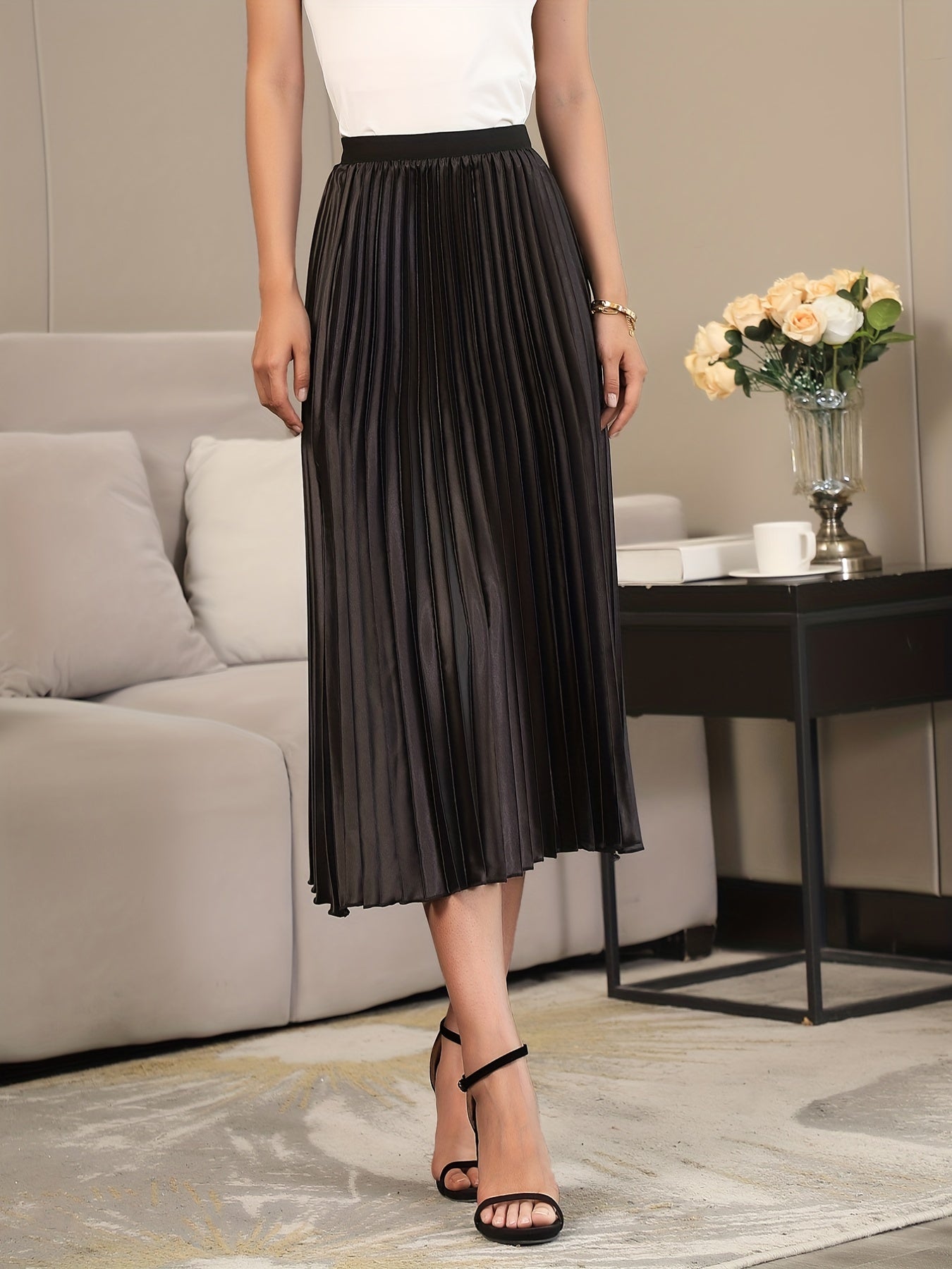 Elise | Elegant A-line pleated skirt