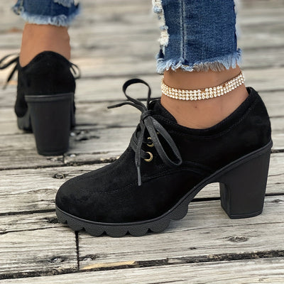 Mara | Effen dames platformschoenen met veters