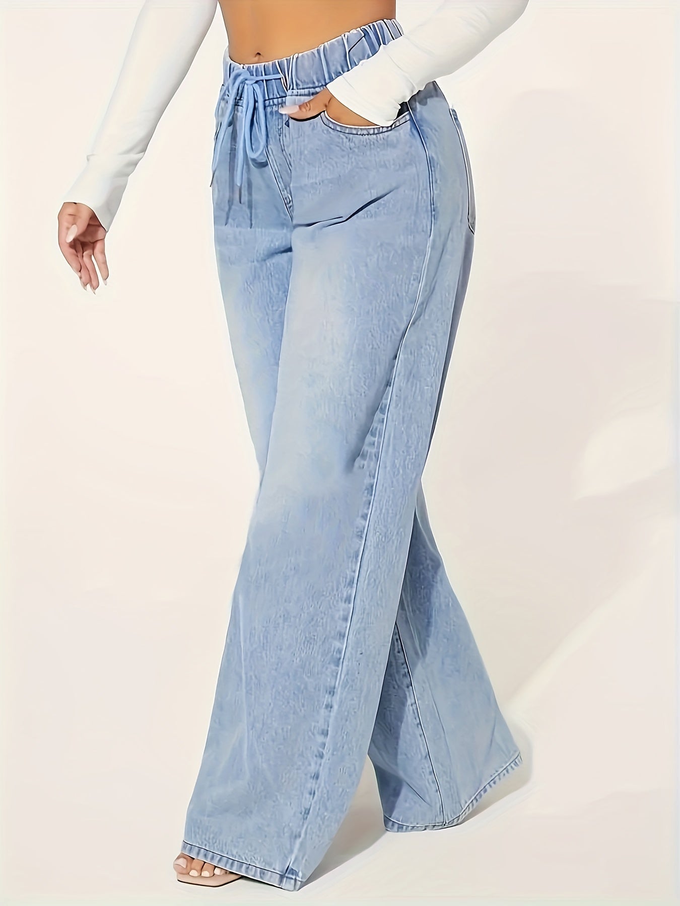 Sophie | Wijde pijpen jeans met elastische taille