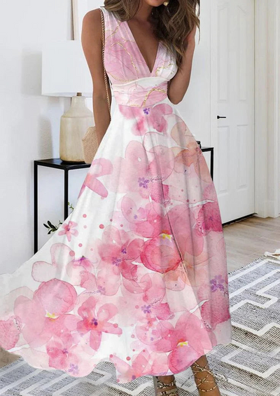 Jessie - elegante maxi-jurk met diepe V-hals