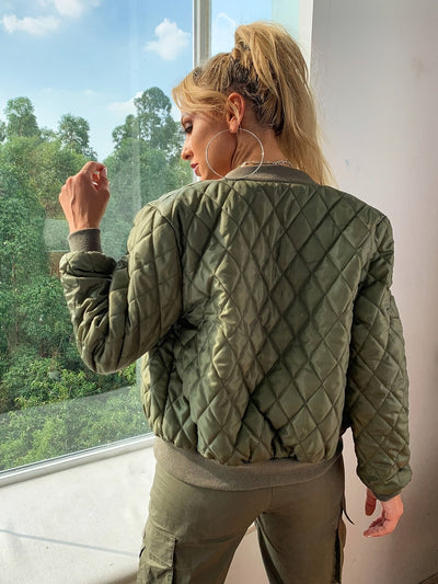 Elin | Padded bomber jacket in solid color