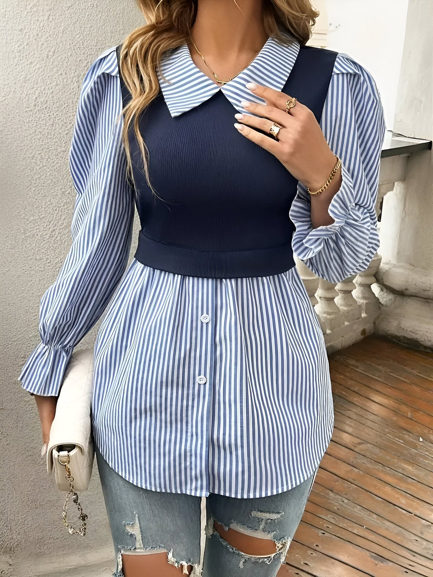 Caprice - Stijlvolle Blouse met Blokstrepen