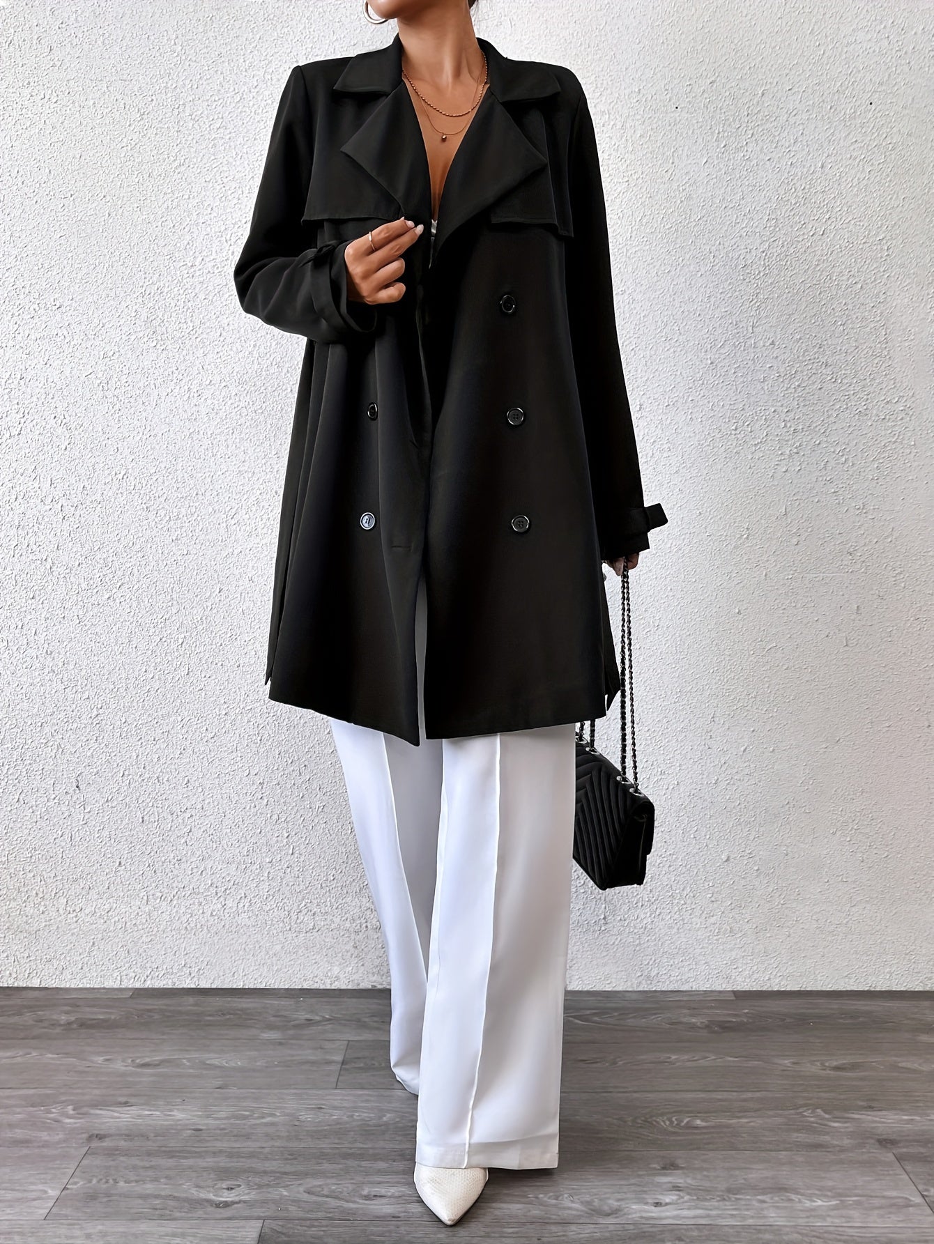 Femke | Double-sided reversible coat with tie belt