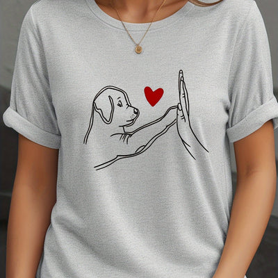 Lotte | Casual dames T-shirt met hondprint