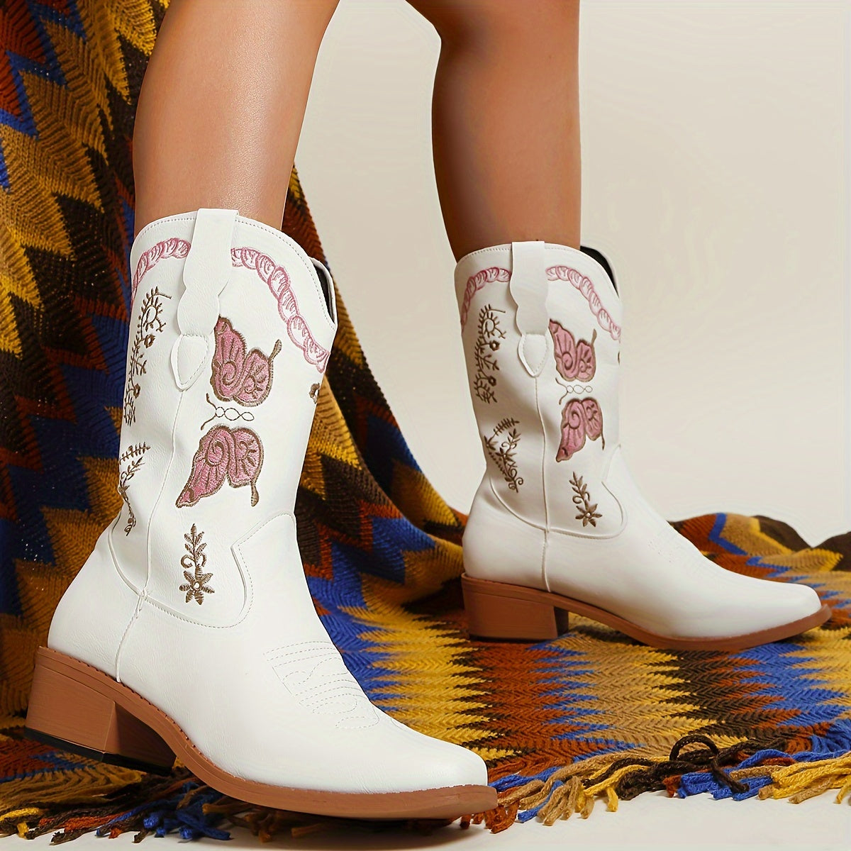 Vera | Cowboylaarzen met vlinderpatroon voor dames