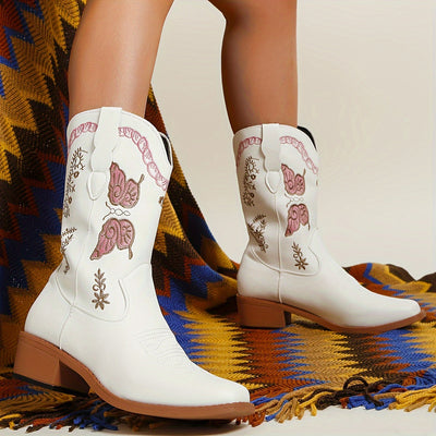 Vera | Cowboylaarzen met vlinderpatroon voor dames