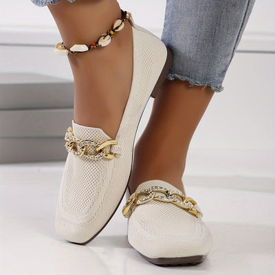 Elena | Elegant ballet flats with a metal chain