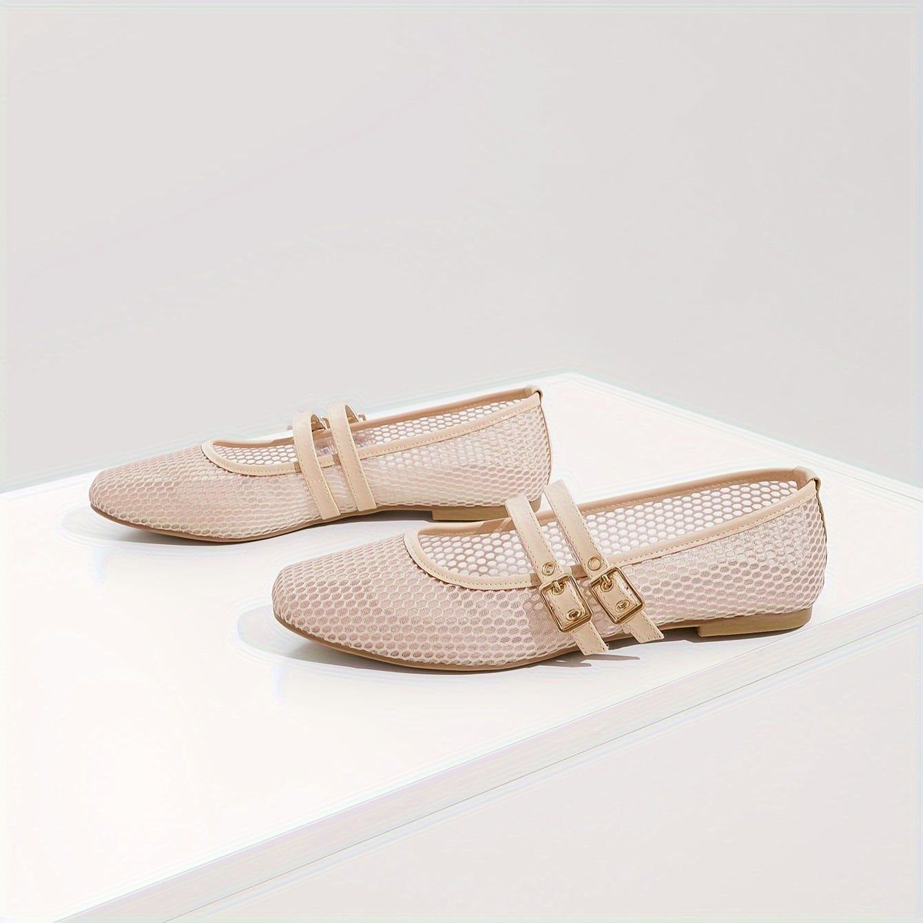 Sophie | Ademend mesh balletschoenen met gesp