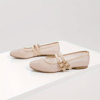 Sophie | Ademend mesh balletschoenen met gesp