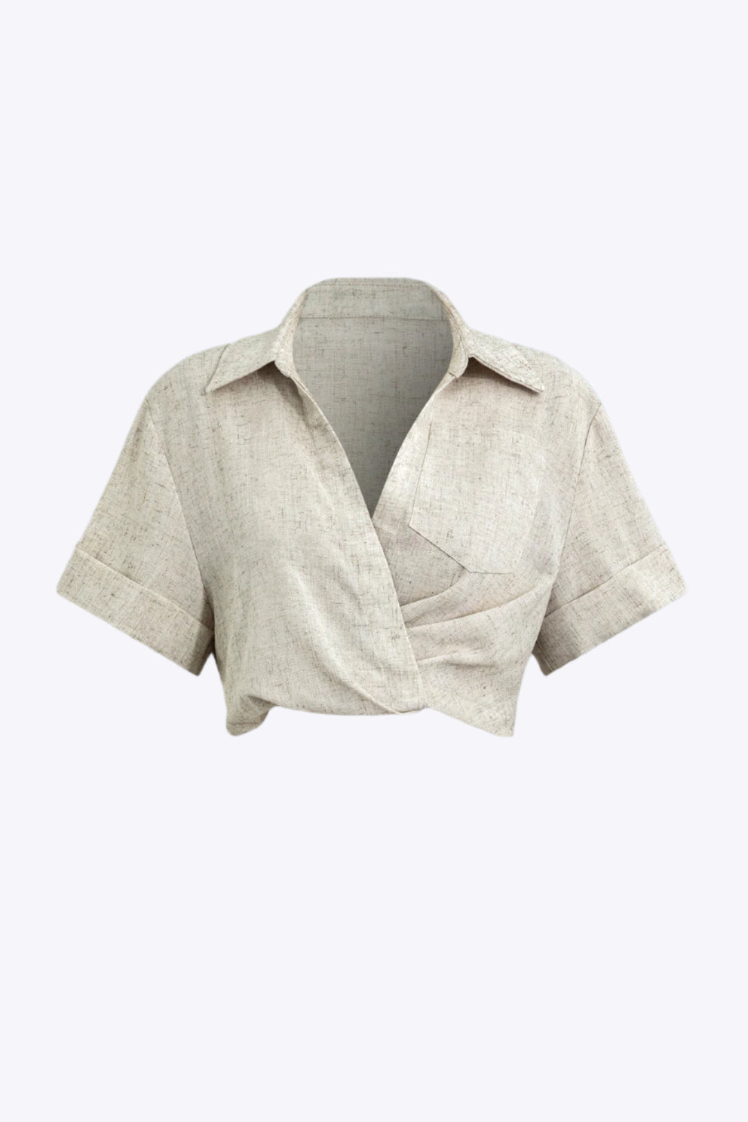 Victoria - Elegante Korte Linnen Crop Shirt voor Dames