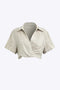 Victoria - Elegante Korte Linnen Crop Shirt voor Dames