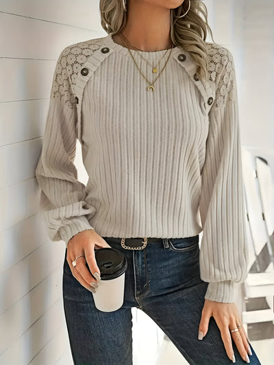 Chayenne - Elegant Sweatshirt met Kanten Details