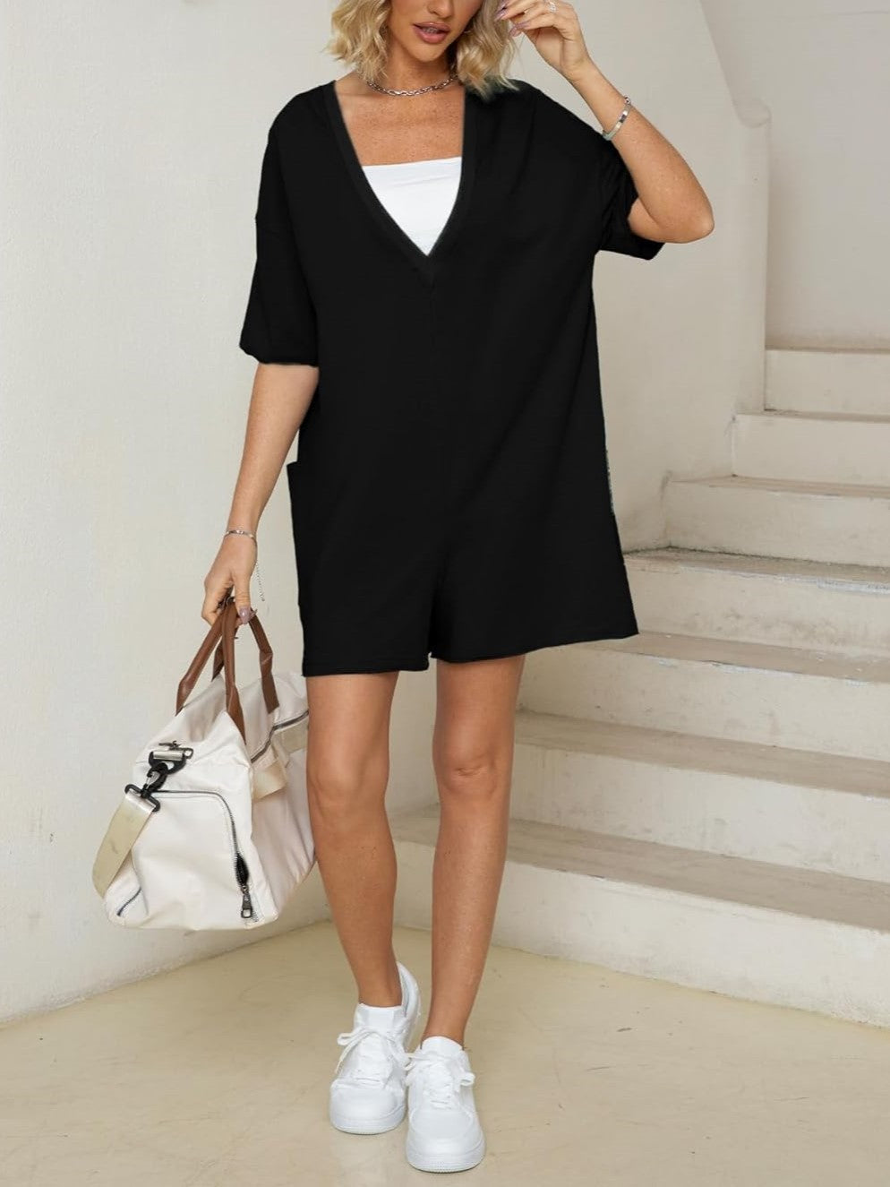 Gabi - Oversized Two-Sided Romper with Pockets