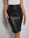 Eva | Stylish high-waisted faux leather pencil skirt