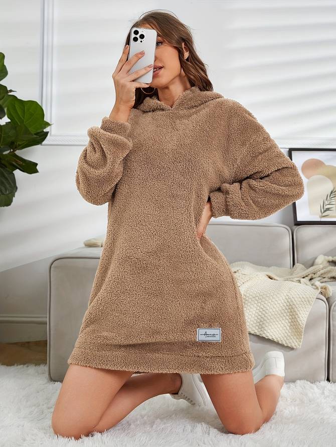 Lisa - Warm Teddy Autumn Hooded Sweatshirt for Women