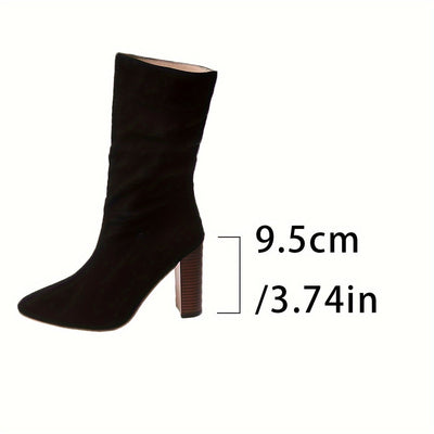 Belle | Klassieke mid-calf laars met hoge hak