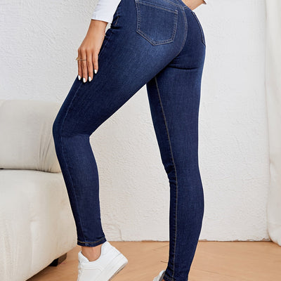 Roos | Lichtblauwe hoge taille skinny jeans