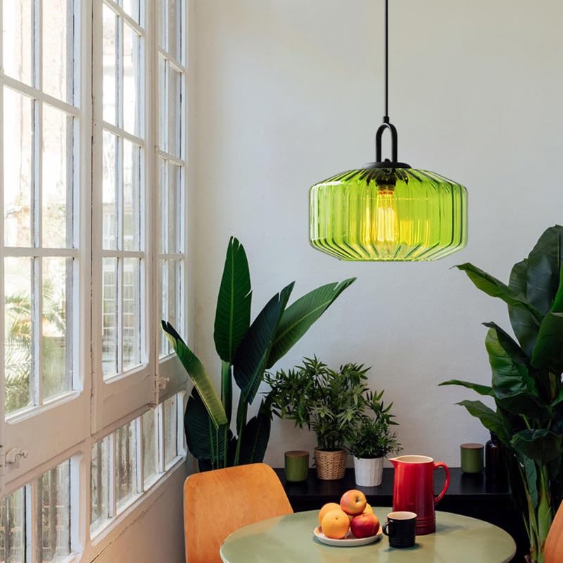 Minda - Mid Century Striped Glass Pendant Light