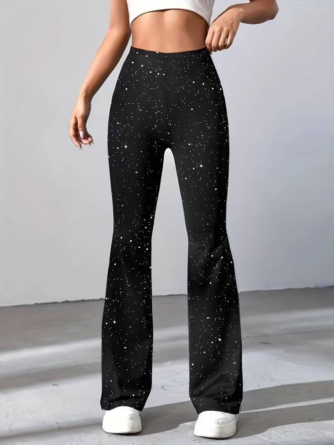 Eva | Flared trousers in glitter fabric