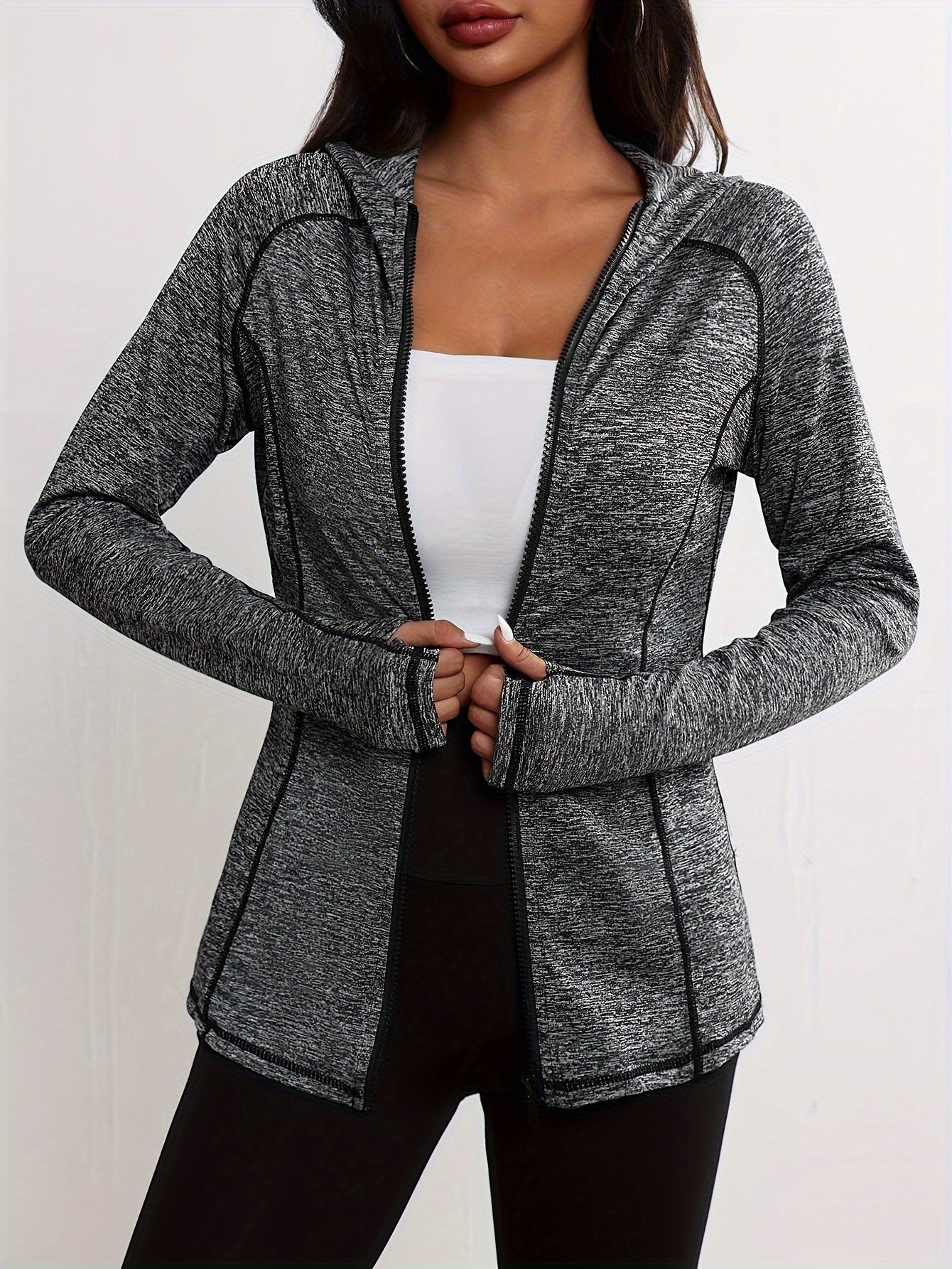 Fien | Sports jacket with hood and stripe detail