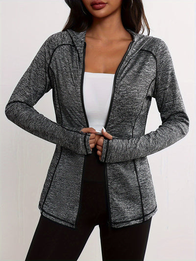 Fien | Sports jacket with hood and stripe detail