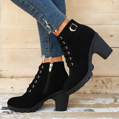 Femke | Plain color thick heel ankle boots