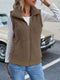 Fleur | Plush zipper vest in solid color