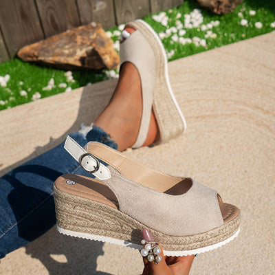 Luna | Espadrille sandals with slingback and peep toe