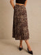 Nina | Elegante geplooide luipaardprint rok
