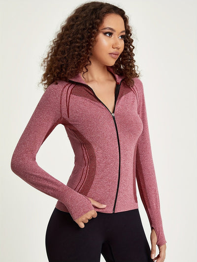 Sophie | Dames sportjack met lange mouw en streepdecoratie