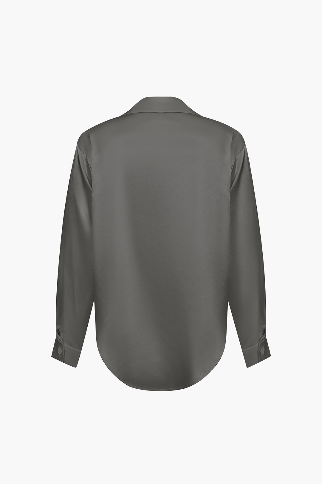 Lillian - Basic Plain Satin Women's Long Sleeve Shirt